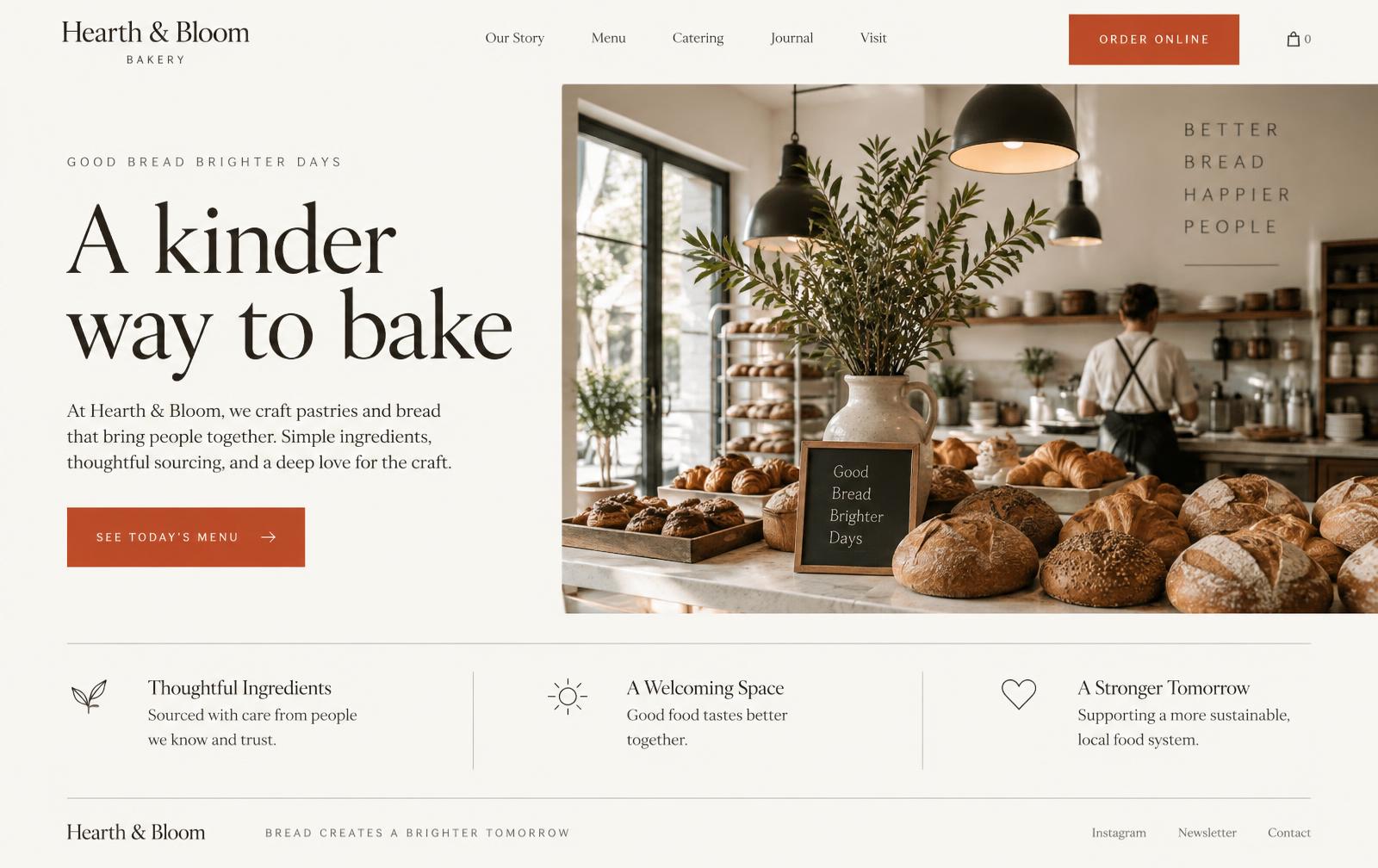 dieselbe Website nach dem Relaunch — klar, ruhig und modern